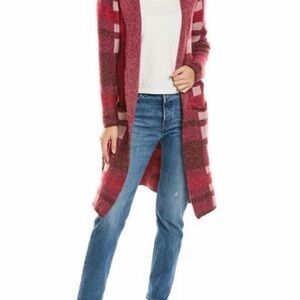 Joseph Red and Pink Striped Cardigan